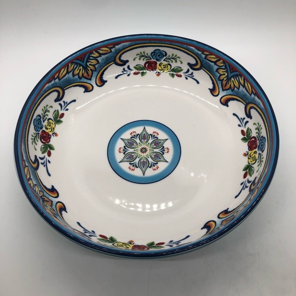 Euro Ceramica Zanzibar 8.5” Pasta Bowl Dinner Floral Roses Ceramic REPLACEMENT - Picture 2 of 12